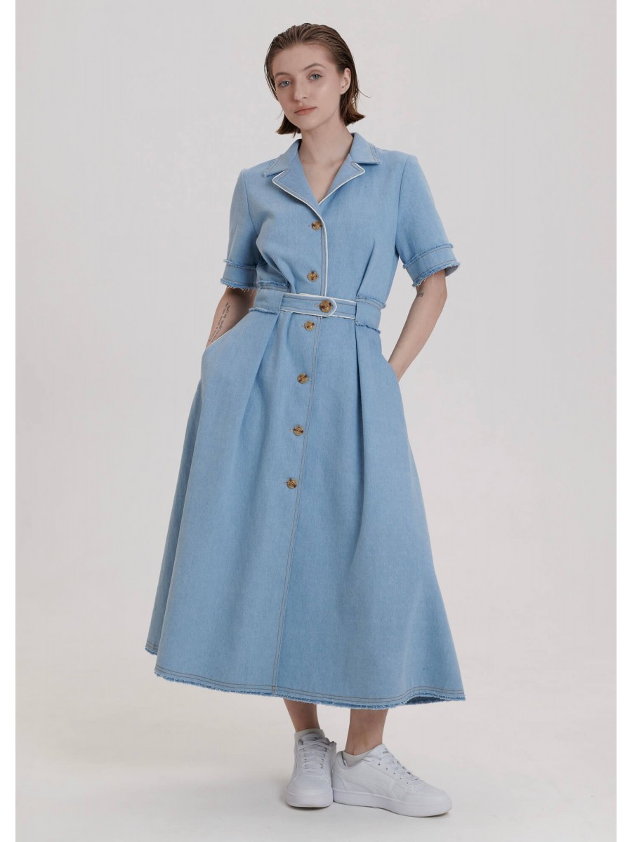 DENIM DRESS SKY BLUE DENIM DRESS SKY BLUE