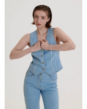 DENIM GILET SKY BLUE DENIM GILET SKY BLUE