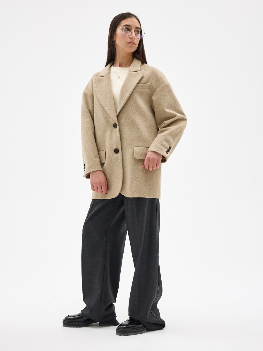 MINI COAT-JACKET WOOL BEIGE
