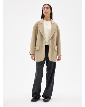 MINI COAT-JACKET WOOL BEIGE MINI COAT-JACKET WOOL BEIGE