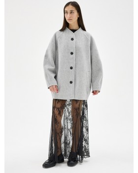 WOOL COAT-BOMBER SKY GREY WOOL COAT-BOMBER SKY GREY