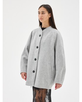 WOOL COAT-BOMBER SKY GREY WOOL COAT-BOMBER SKY GREY