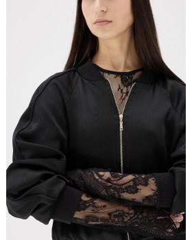 BOMBER SILK BLACK SICILY BOMBER SILK BLACK SICILY