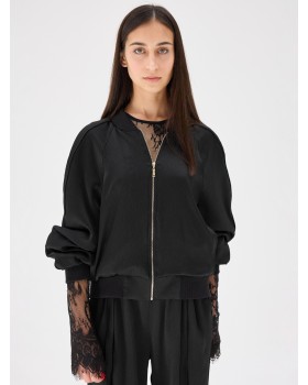 BOMBER SILK BLACK SICILY BOMBER SILK BLACK SICILY