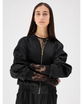 BOMBER SILK BLACK SICILY BOMBER SILK BLACK SICILY