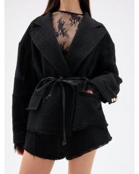 TRENCH -BOMBER TWID BLACK